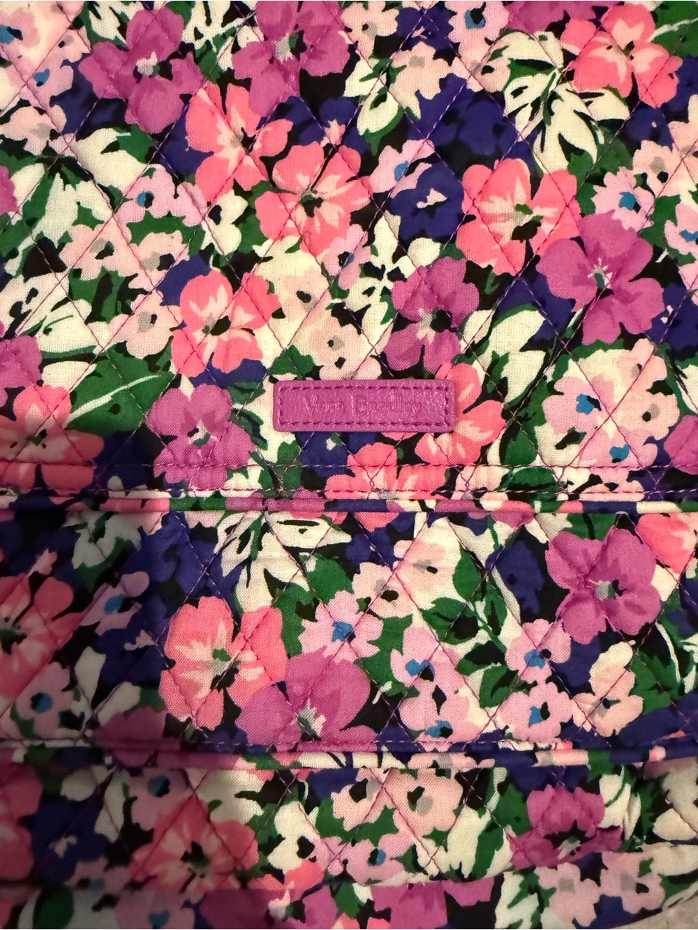 Vera Bradley Quilted Floral Cosmetic Pouch in Pink, Purple & Green